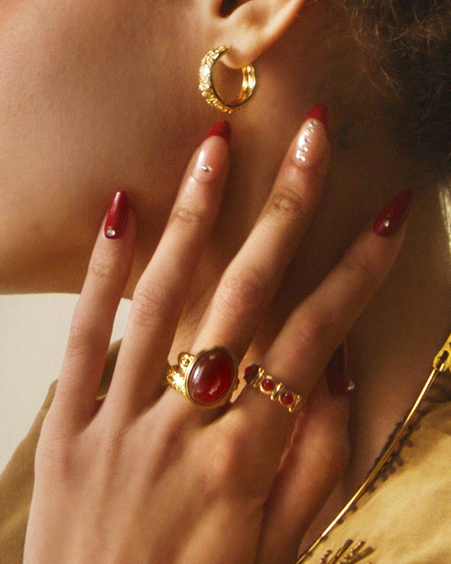 Carnelian Stone Band Ring