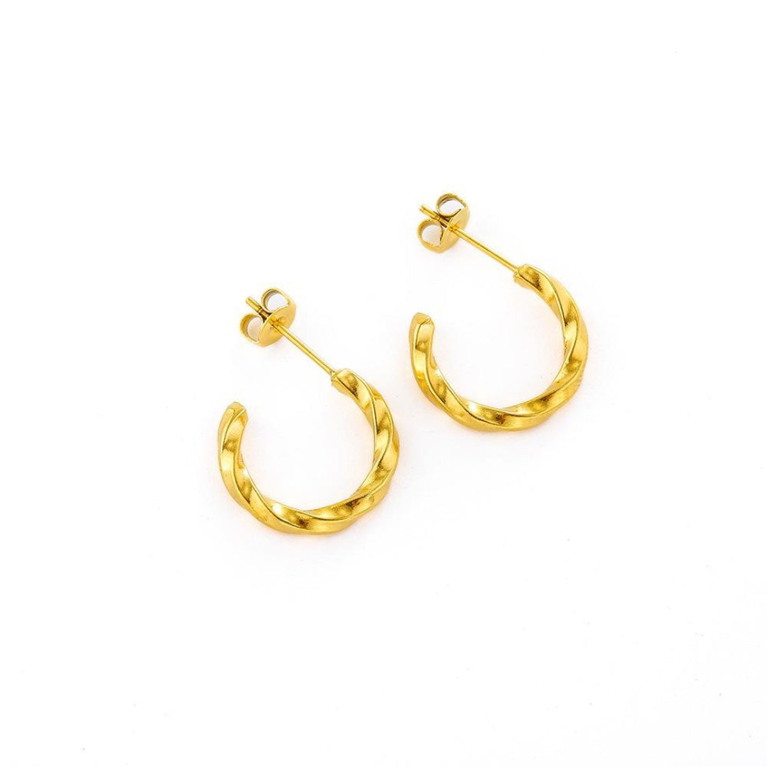 Boucles d'oreilles créoles en or en spirale