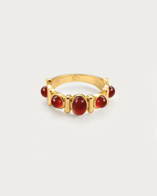 Carnelian Stone Band Ring