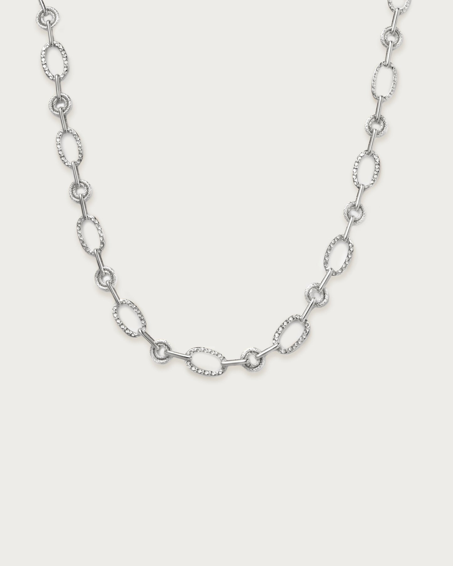 Textured Circle Link Necklace