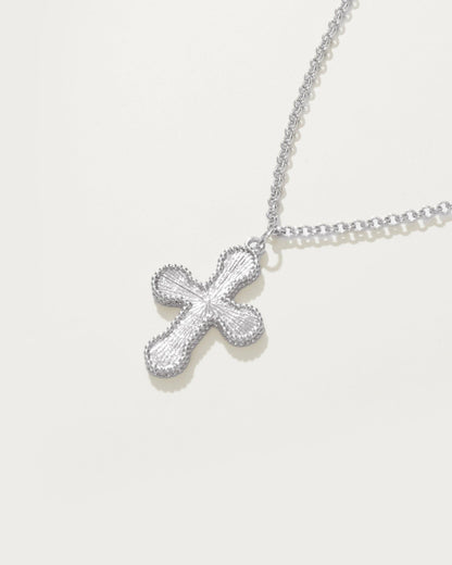 Mini Cross Pendant Necklace in Silver