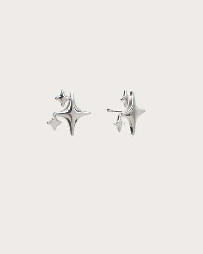 Boucles d'oreilles à tige scintillantes en argent