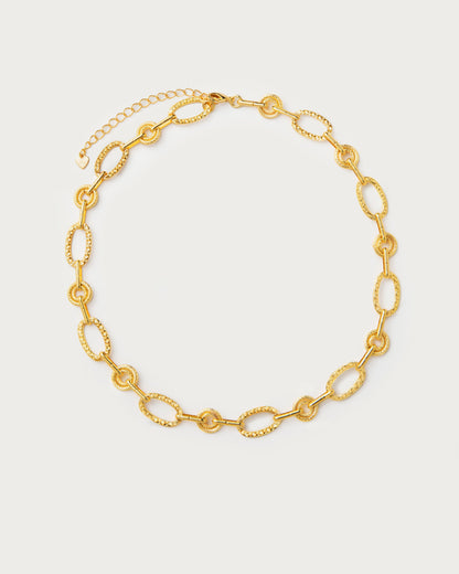 Textured Circle Link Necklace