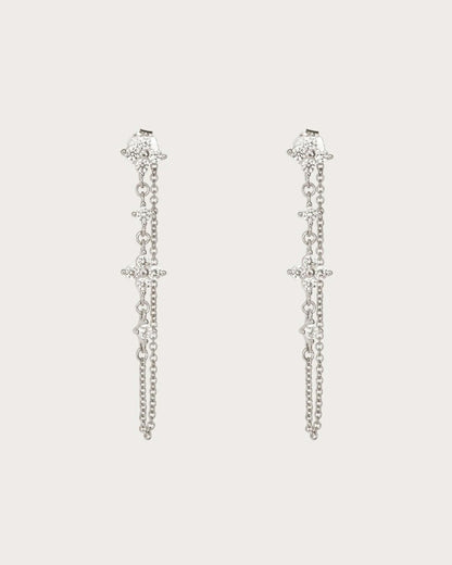 Boucles d'oreilles pendantes en forme de trèfle doré