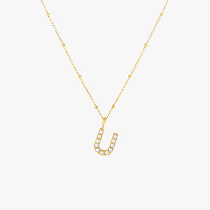 Pearl Initial Necklace