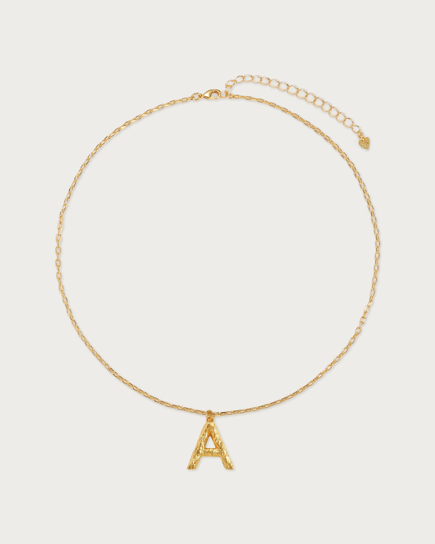 Textured Initial Letter Necklace