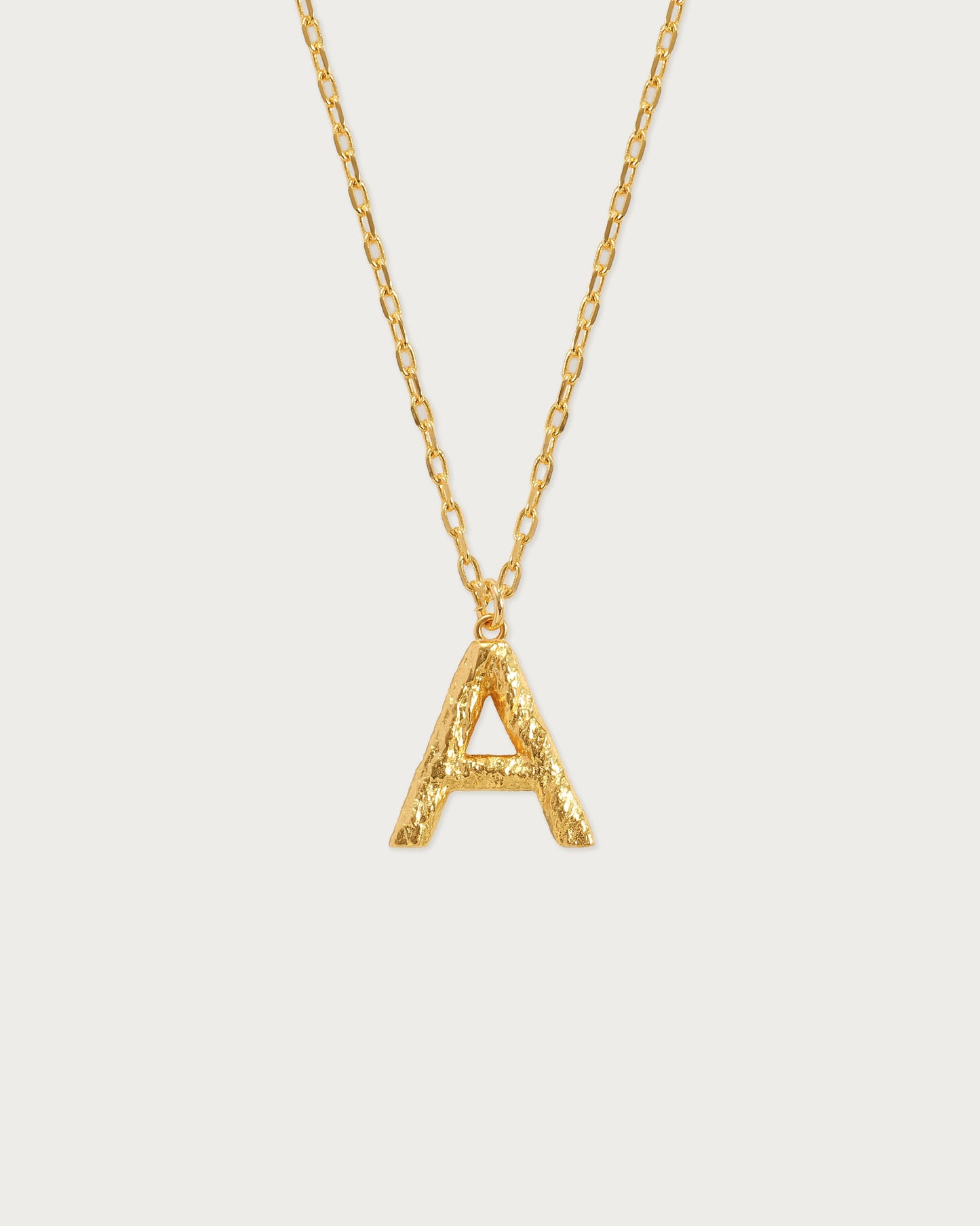 Textured Initial Letter Necklace