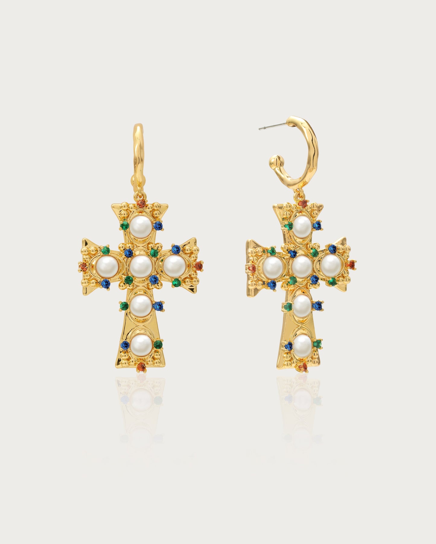 Boucles d'oreilles en forme de croix en perles Lover of Helius