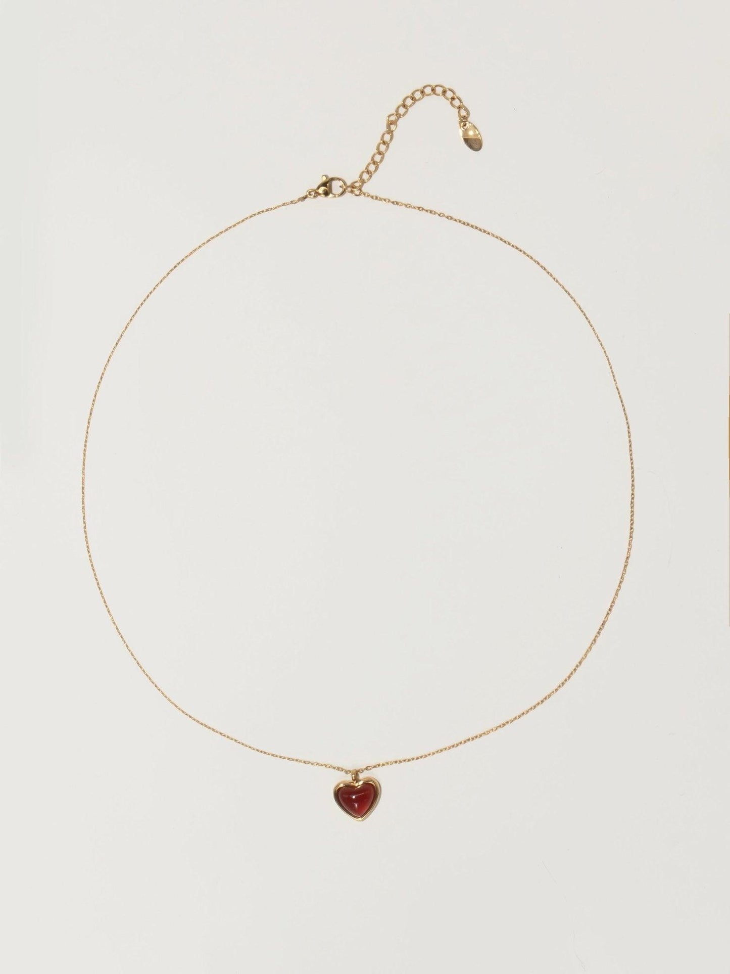 Collier coeur en pierre de cornaline