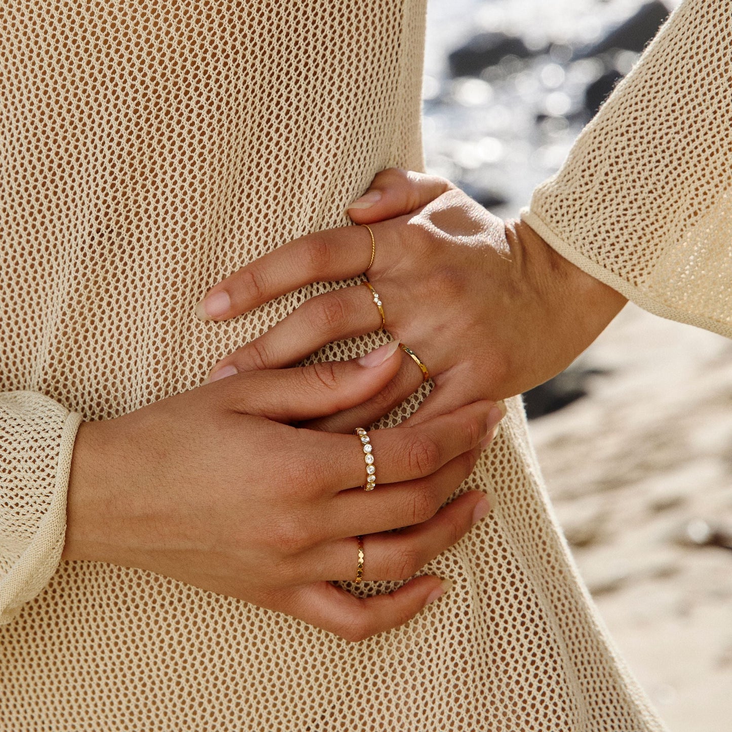 Bague en diamant avec perles