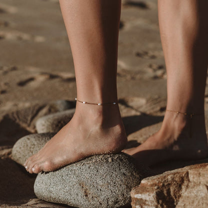 Bracelet de cheville en perles d'eau douce