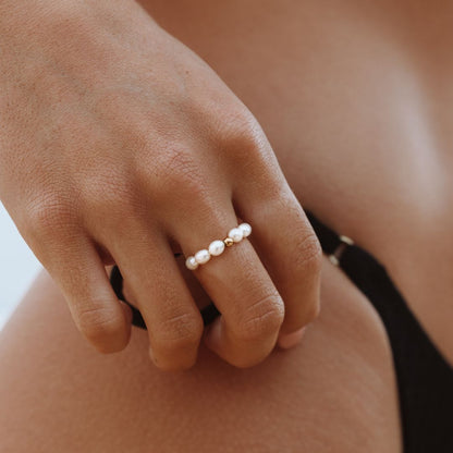 Bague en perles d'eau douce 