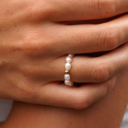 Bague en perles d'eau douce 