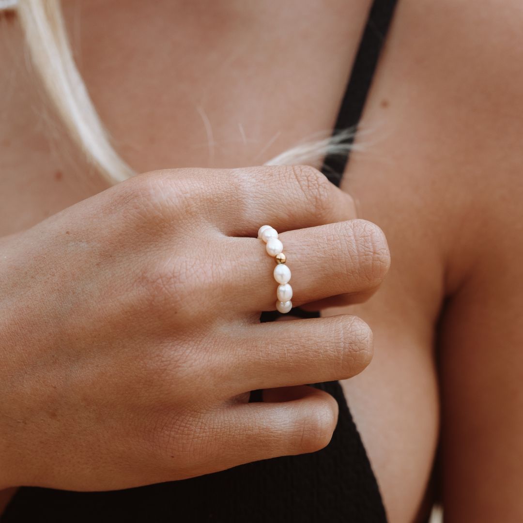 Bague en perles d'eau douce 