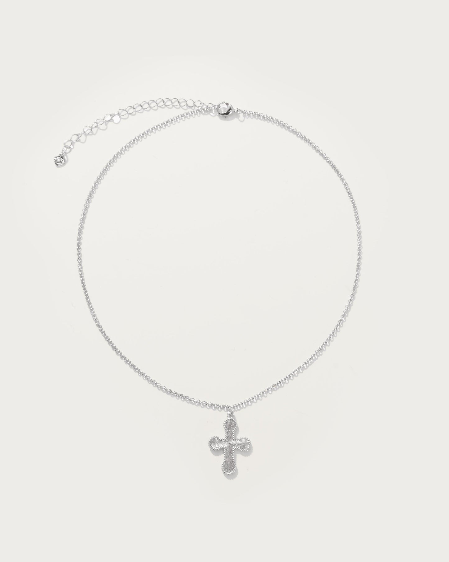 Mini Cross Pendant Necklace in Silver