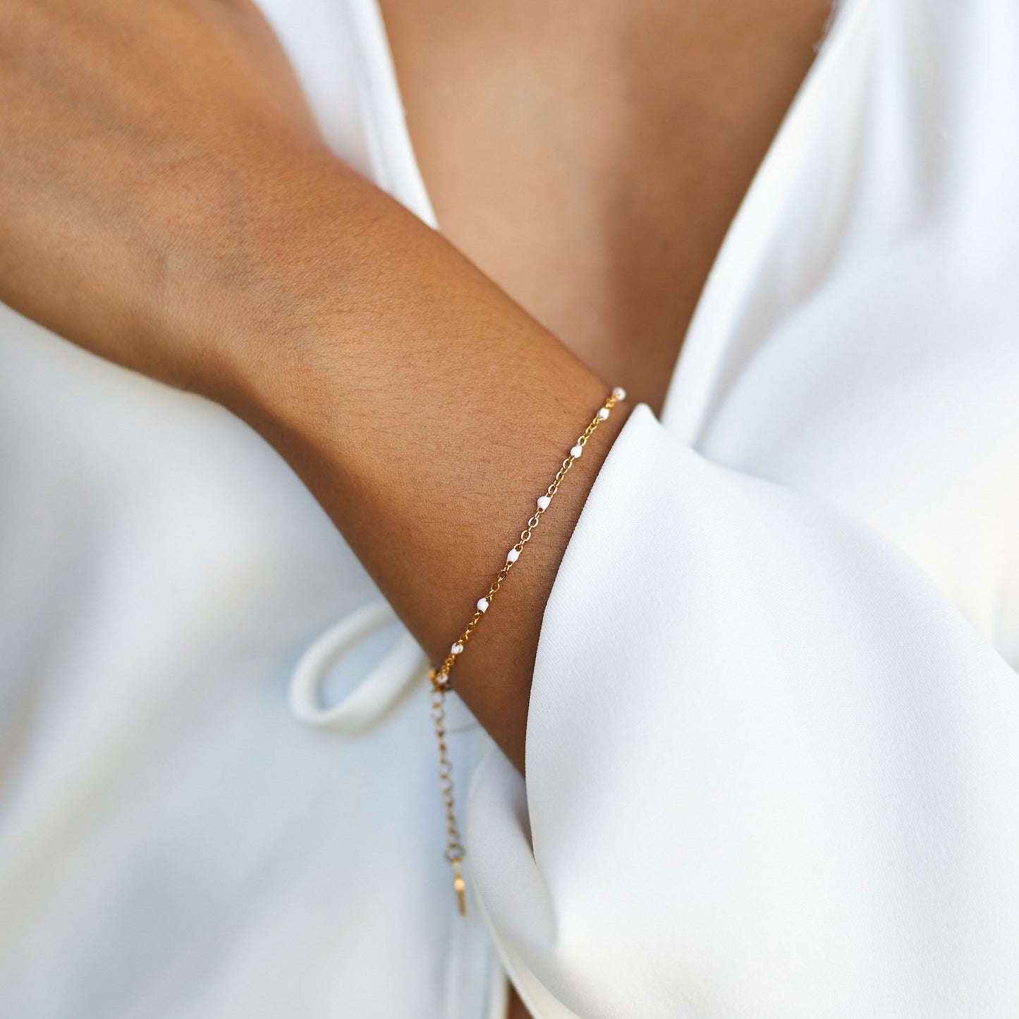 Bracelet de perles blanches