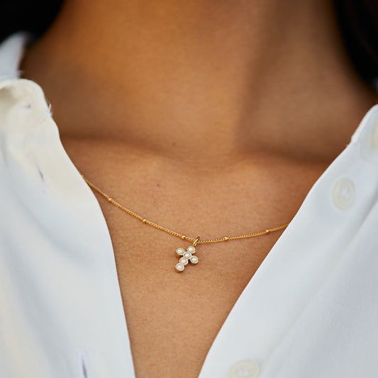 Collier Croix en Perles