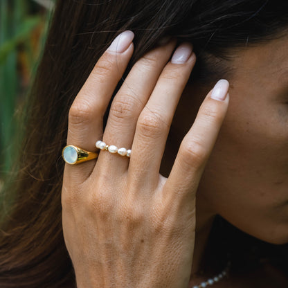 Bague en perles d'eau douce 