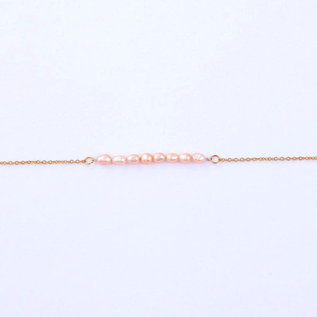 Bracelet en perles d'eau douce roses