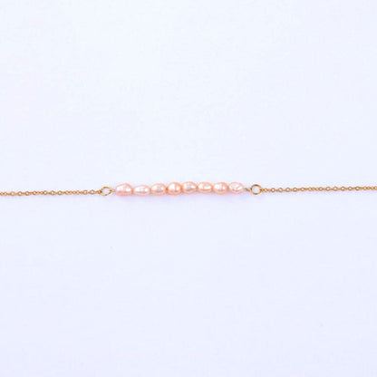 Bracelet en perles d'eau douce roses