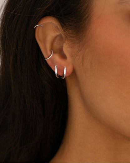 Boucles d'oreilles à maillons en argent