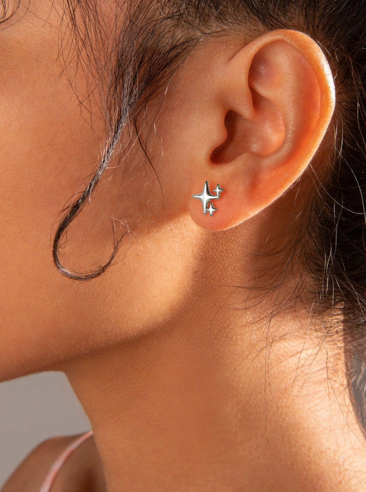 Sparkle Stud Earrings in Silver