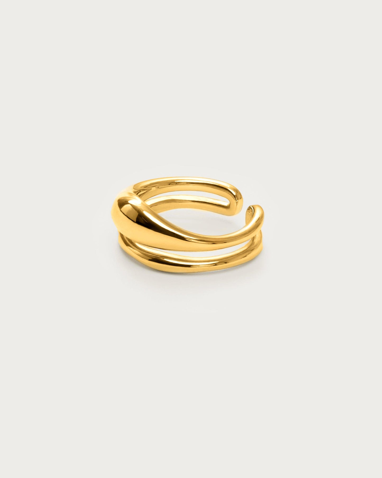 Twin Molten Ring in Gold