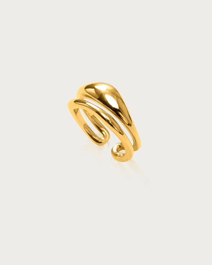 Twin Molten Ring in Gold