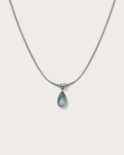 Collier Goutte d'eau en bleu marine