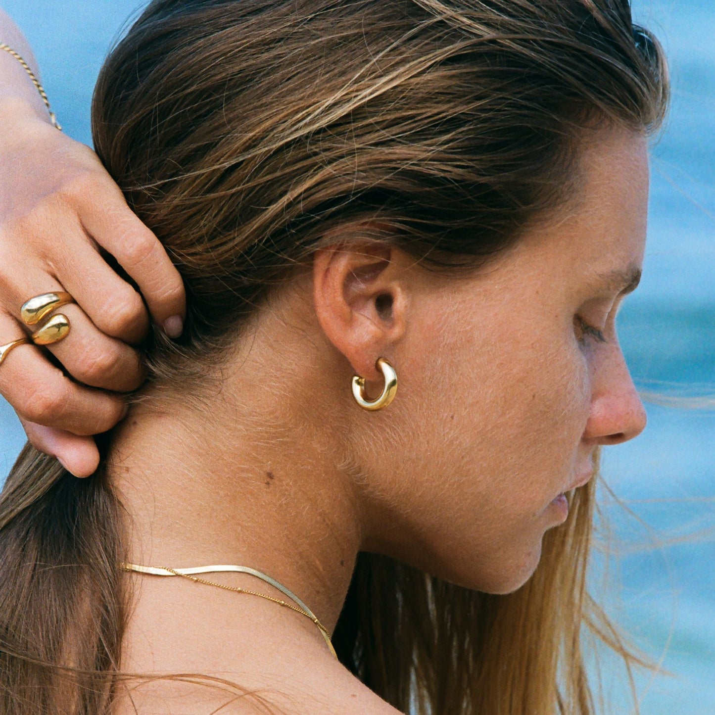 Chunky Huggie Hoop Earrings