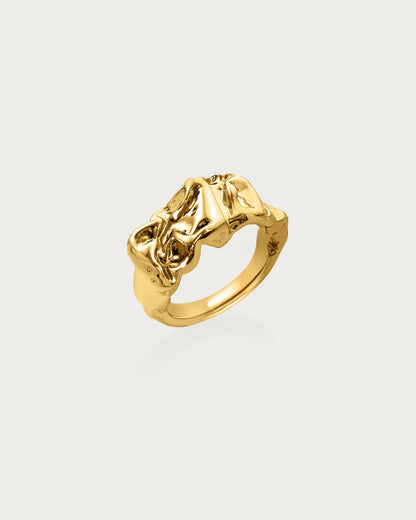 Textured Molten Ring in Gold